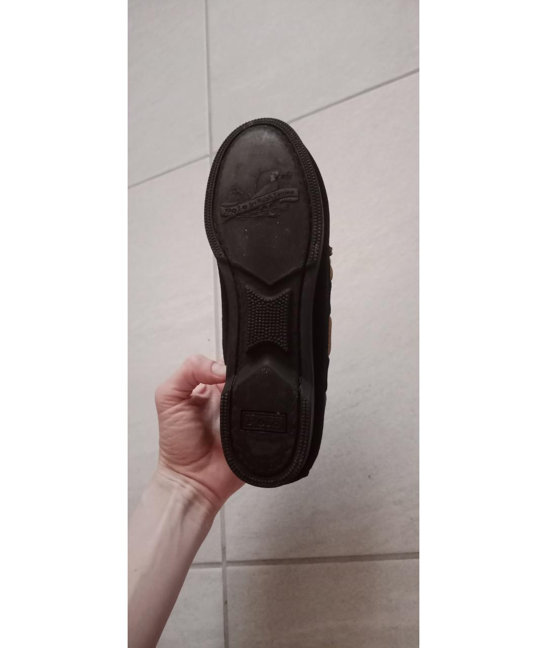 POLO RALPH LAUREN Черные замшевые мокасины, фото 5