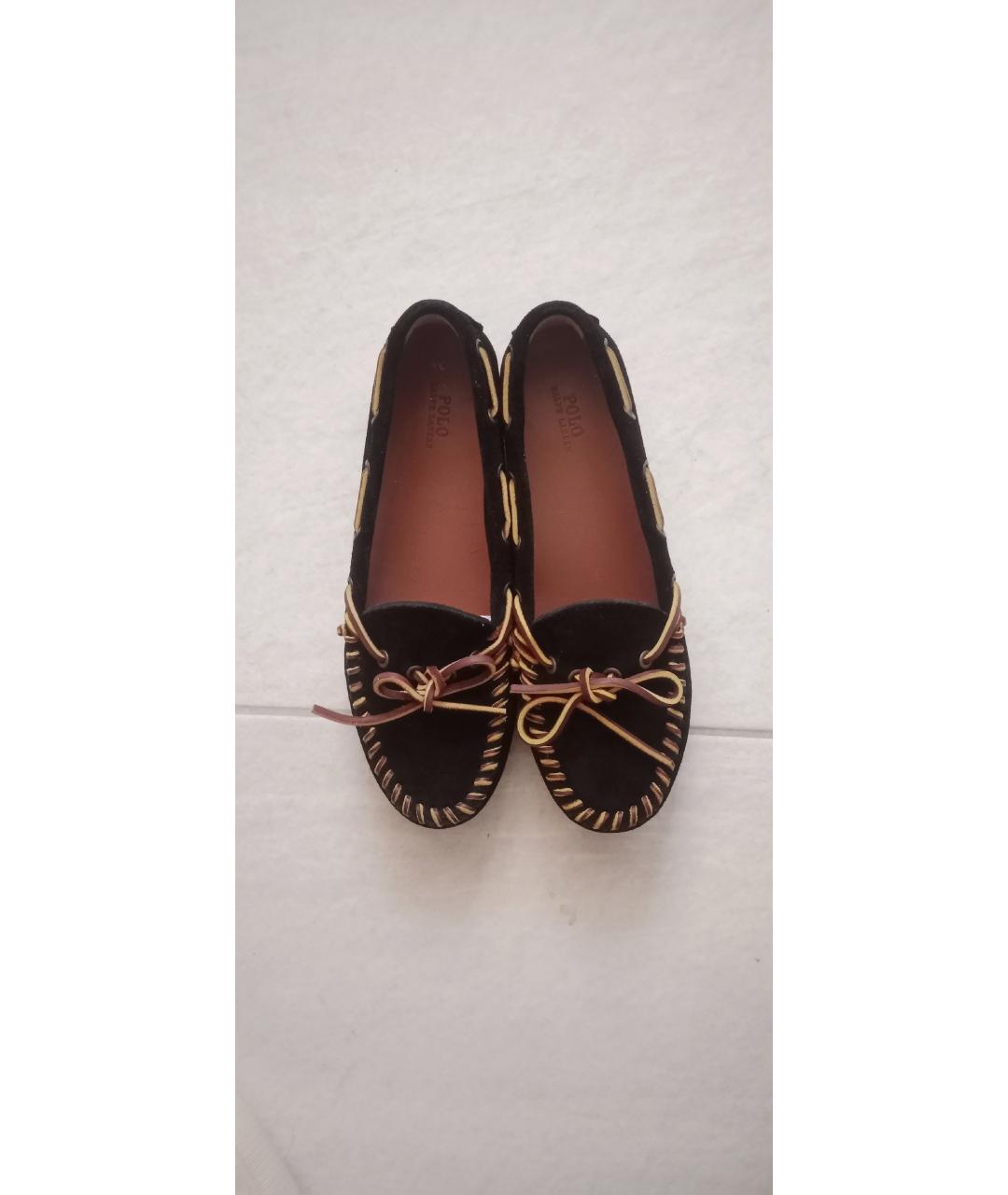 POLO RALPH LAUREN Черные замшевые мокасины, фото 2