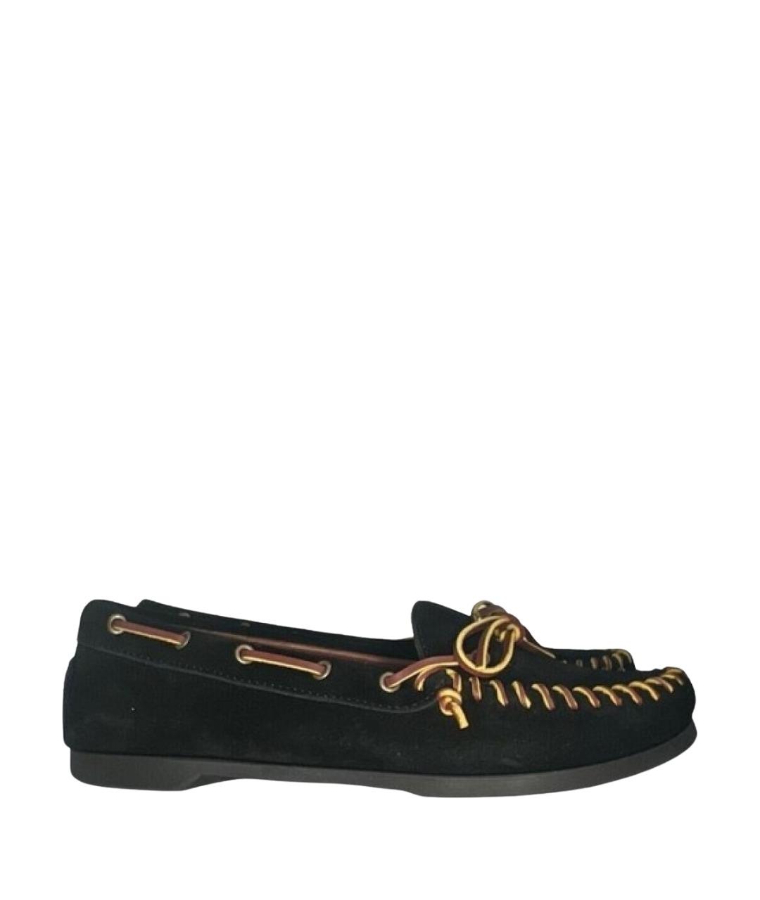 POLO RALPH LAUREN Черные замшевые мокасины, фото 1