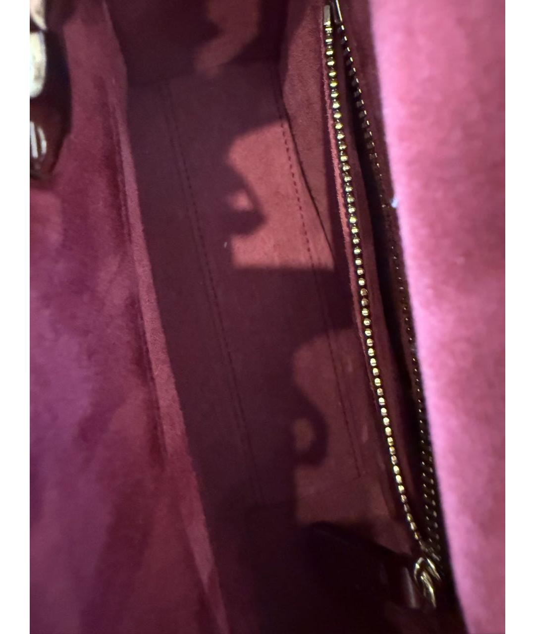 CHRISTIAN DIOR Бордовая бархатная сумка с короткими ручками, фото 8