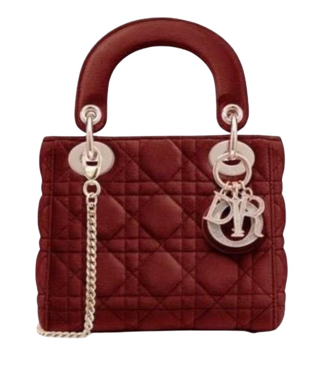 CHRISTIAN DIOR Бордовая бархатная сумка с короткими ручками, фото 1