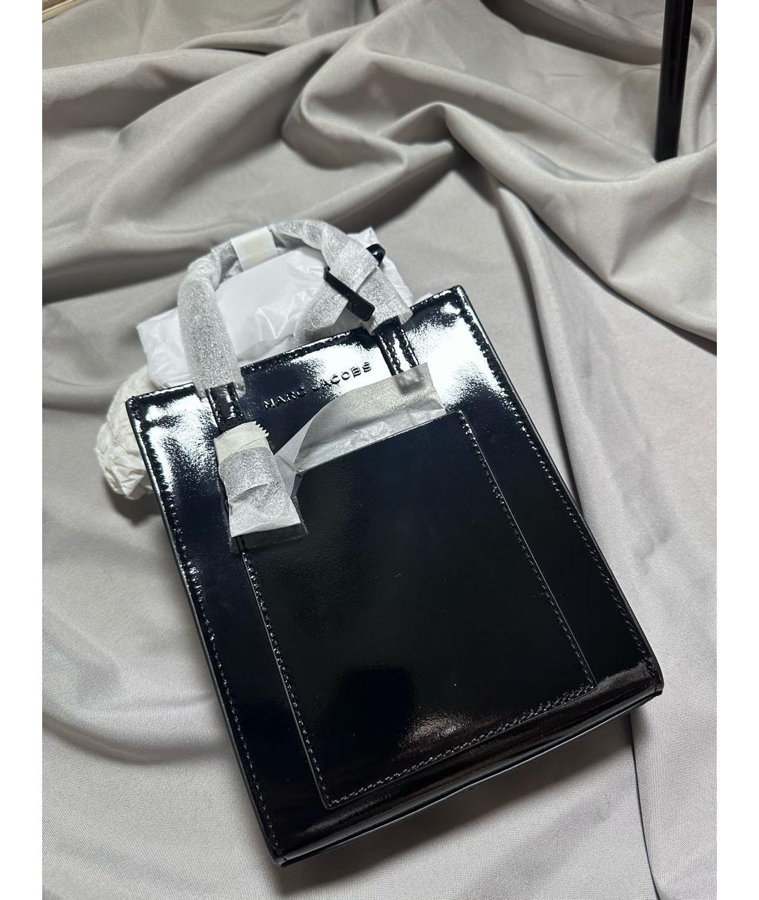 MARC JACOBS Черная сумка тоут из лакированной кожи, фото 6