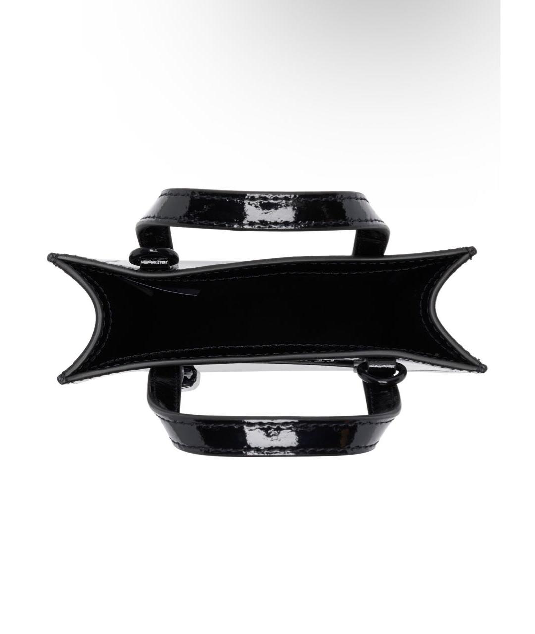 MARC JACOBS Черная сумка тоут из лакированной кожи, фото 4