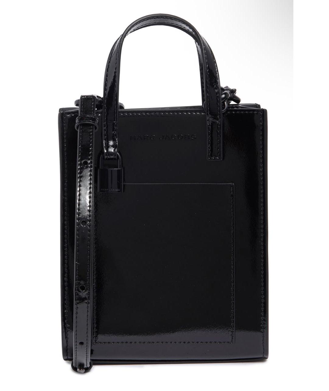 MARC JACOBS Черная сумка тоут из лакированной кожи, фото 9