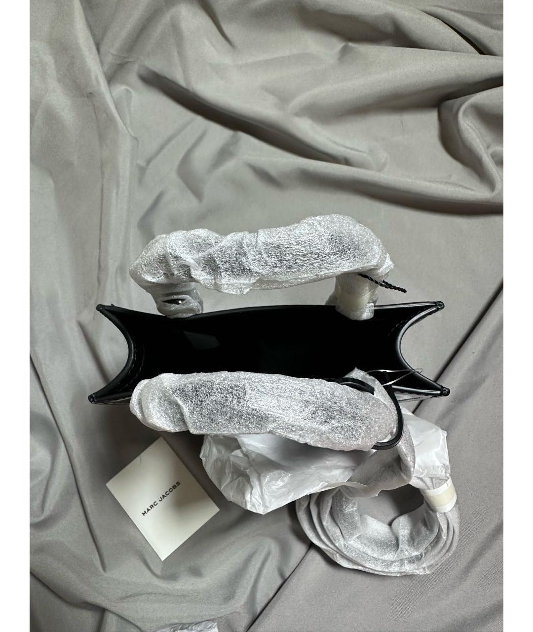 MARC JACOBS Черная сумка тоут из лакированной кожи, фото 7