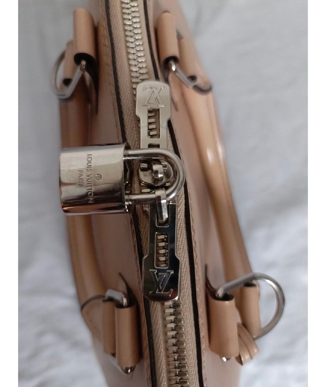 LOUIS VUITTON Бежевая кожаная сумка с короткими ручками, фото 5