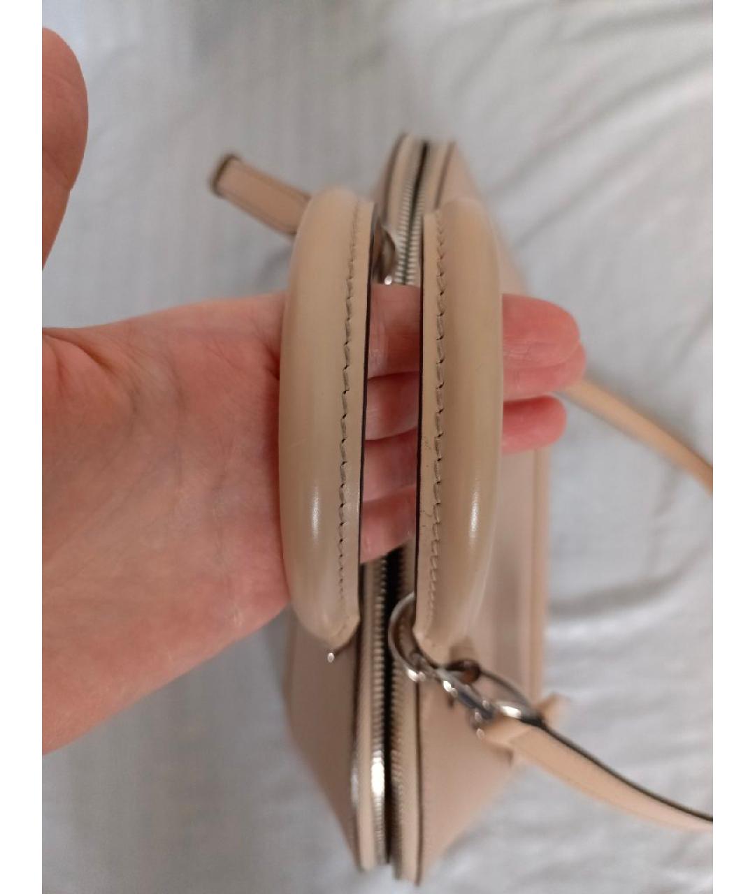 LOUIS VUITTON Бежевая кожаная сумка с короткими ручками, фото 7