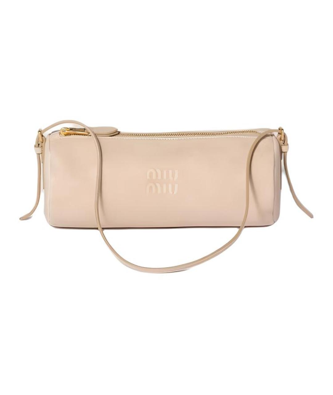 MIU MIU Бежевая кожаная сумка через плечо, фото 1