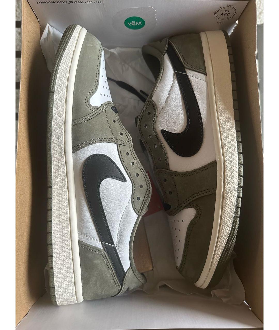 JORDAN Хаки нубуковые кроссовки, фото 4