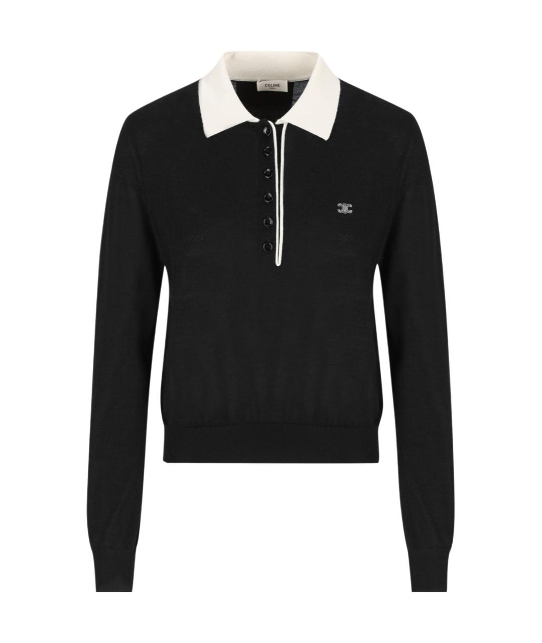 CELINE Черный кашемировый джемпер / свитер, фото 1