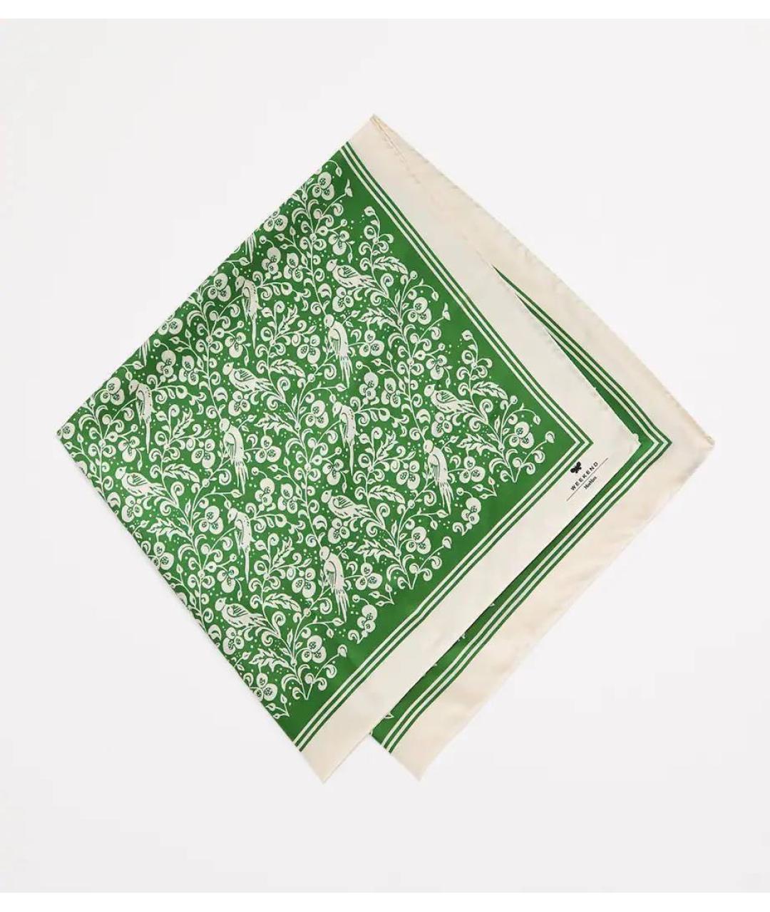MAX MARA Зеленый шелковый платок, фото 5