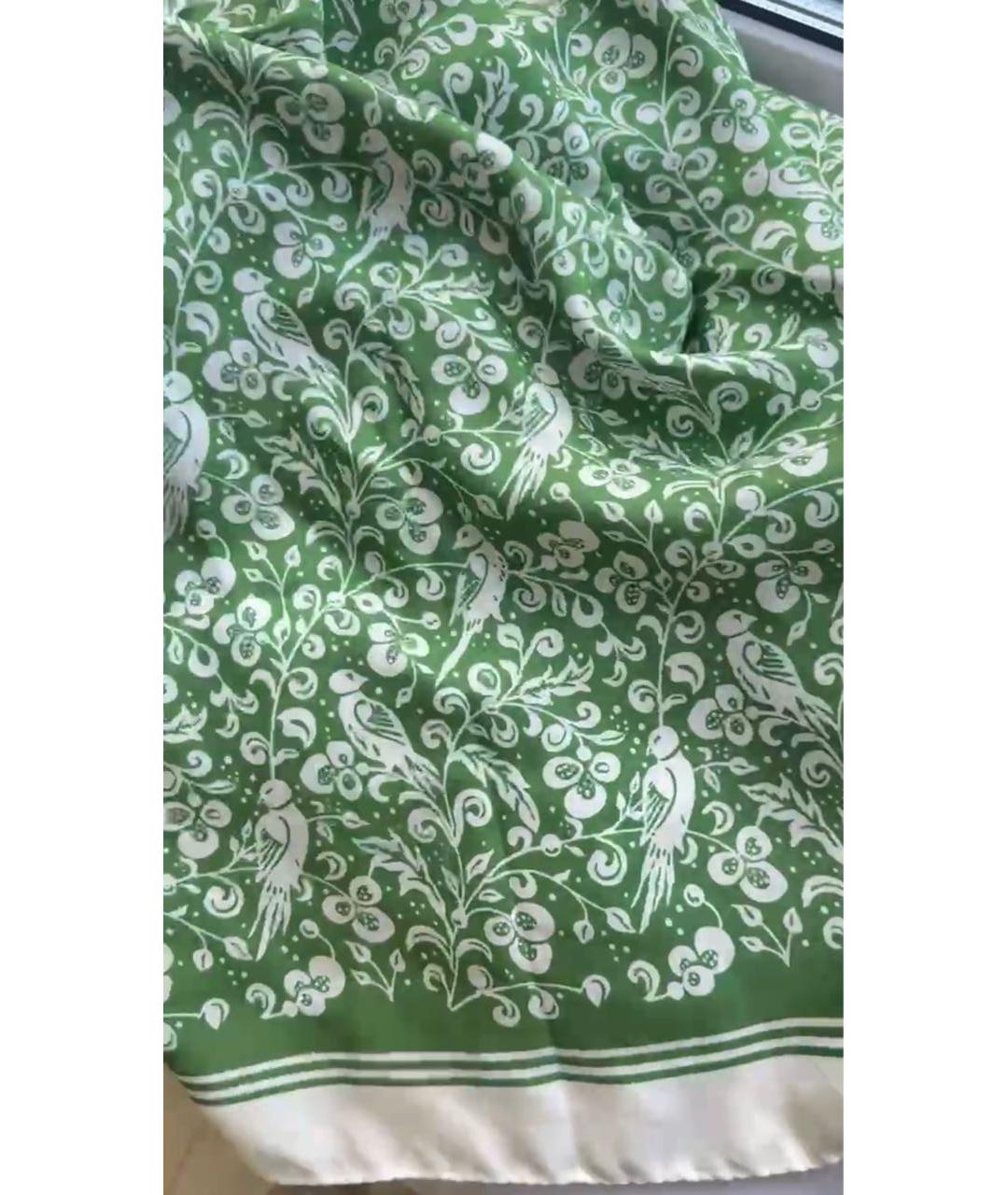 MAX MARA Зеленый шелковый платок, фото 3