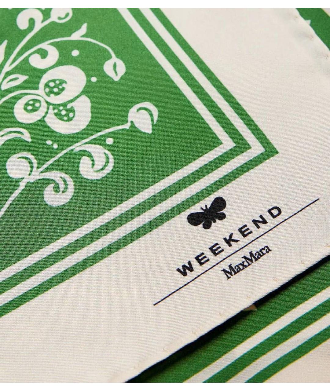 MAX MARA Зеленый шелковый платок, фото 4
