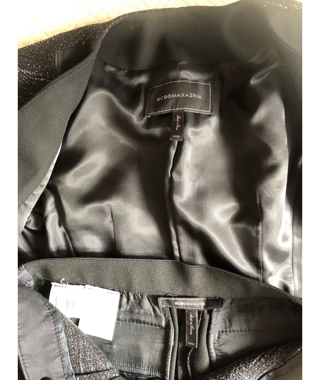 BCBG MAXAZRIA Черный полиэстеровый костюм с брюками, фото 6