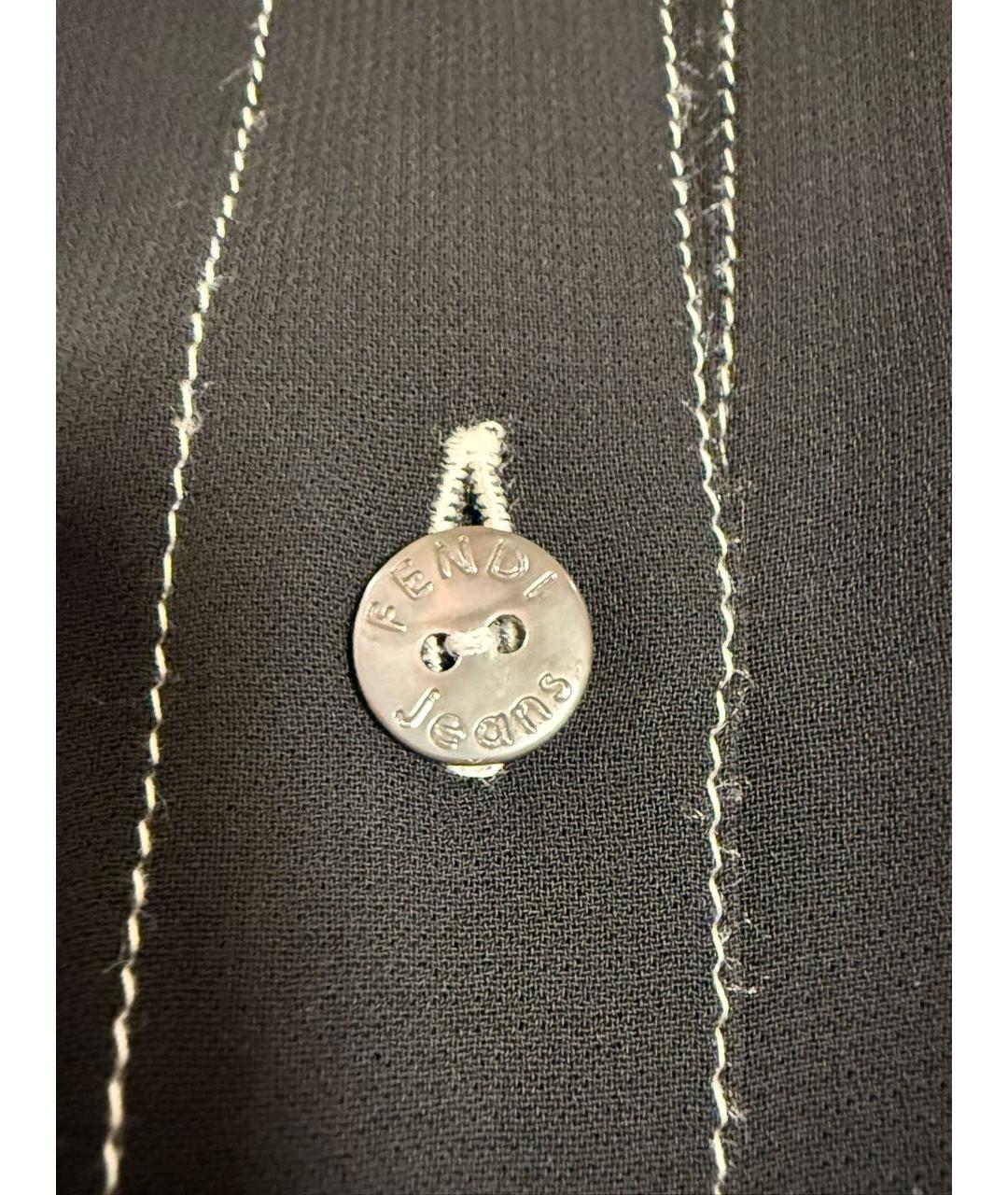 FENDI Черная вискозная рубашка, фото 5