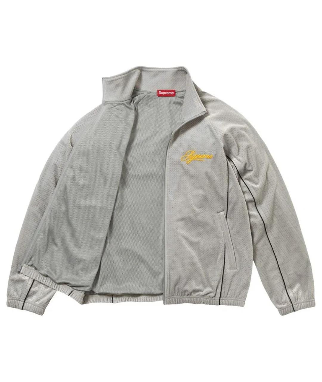 SUPREME Серебряная синтетическая куртка, фото 3