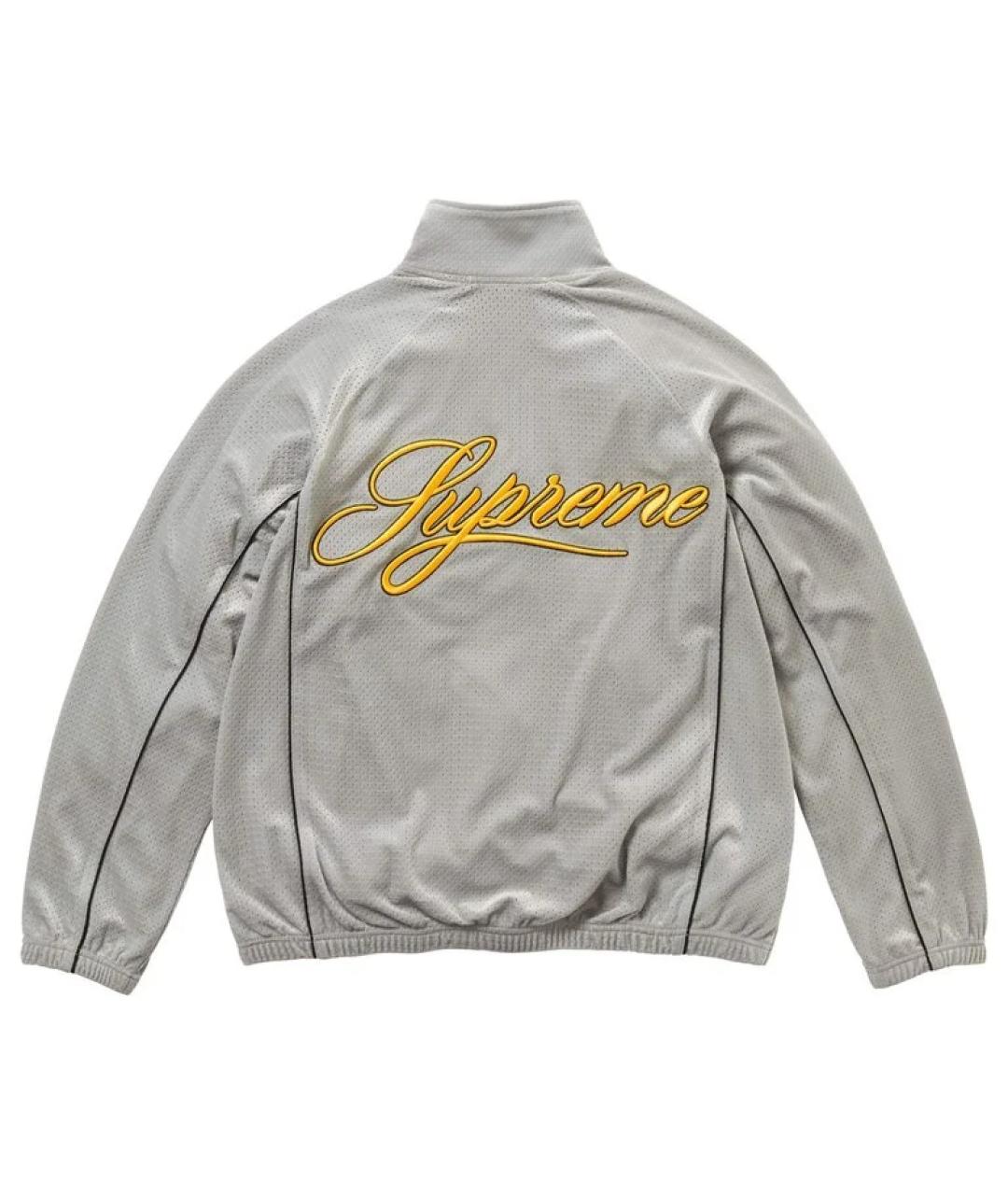 SUPREME Серебряная синтетическая куртка, фото 2