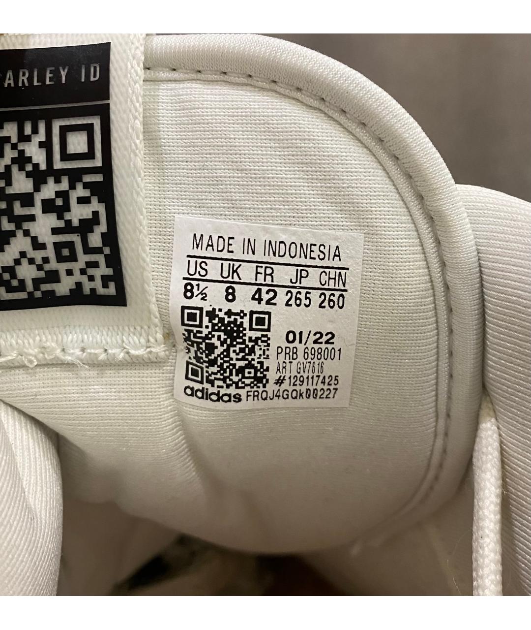 ADIDAS Белые низкие кроссовки / кеды из искусственной кожи, фото 6