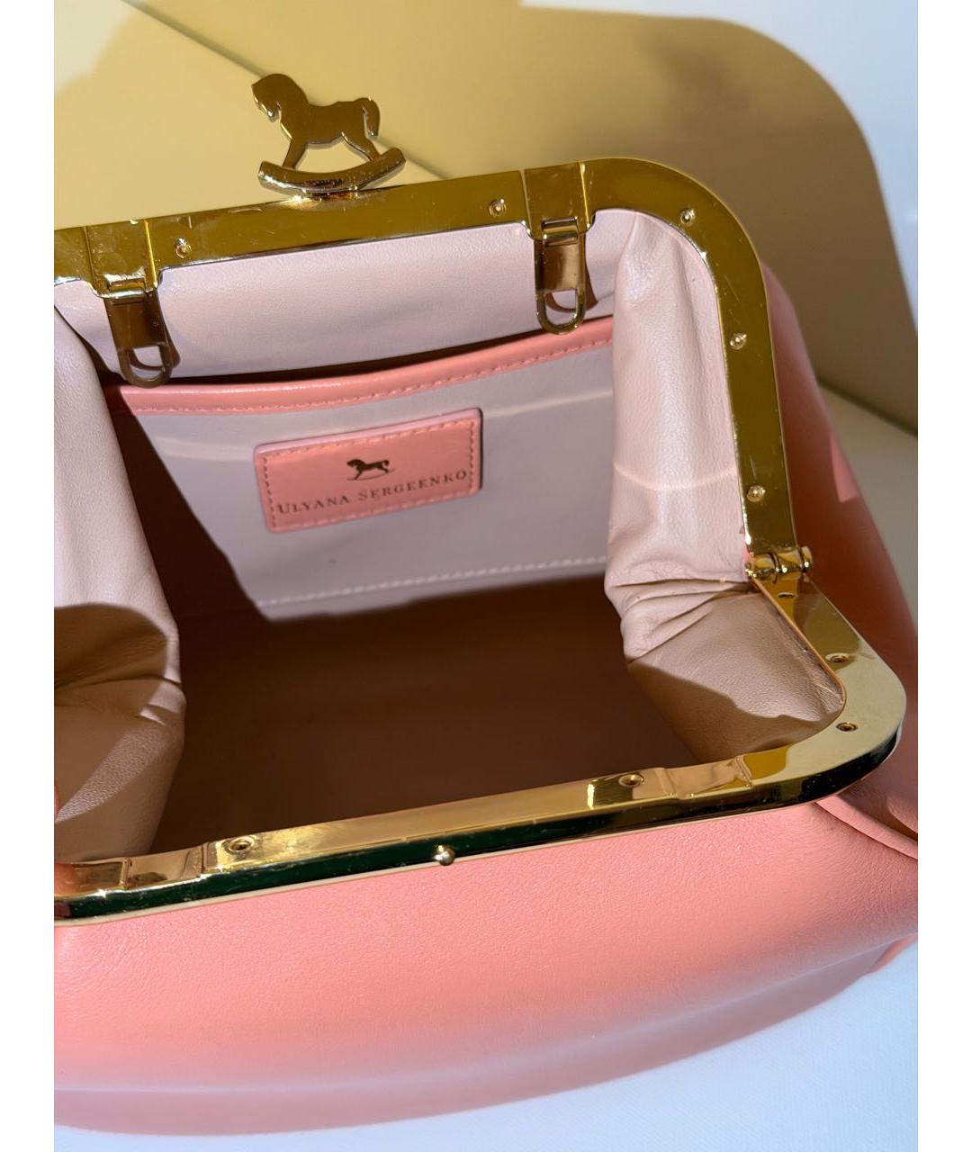 ULYANA SERGEENKO Коралловая кожаная сумка тоут, фото 4