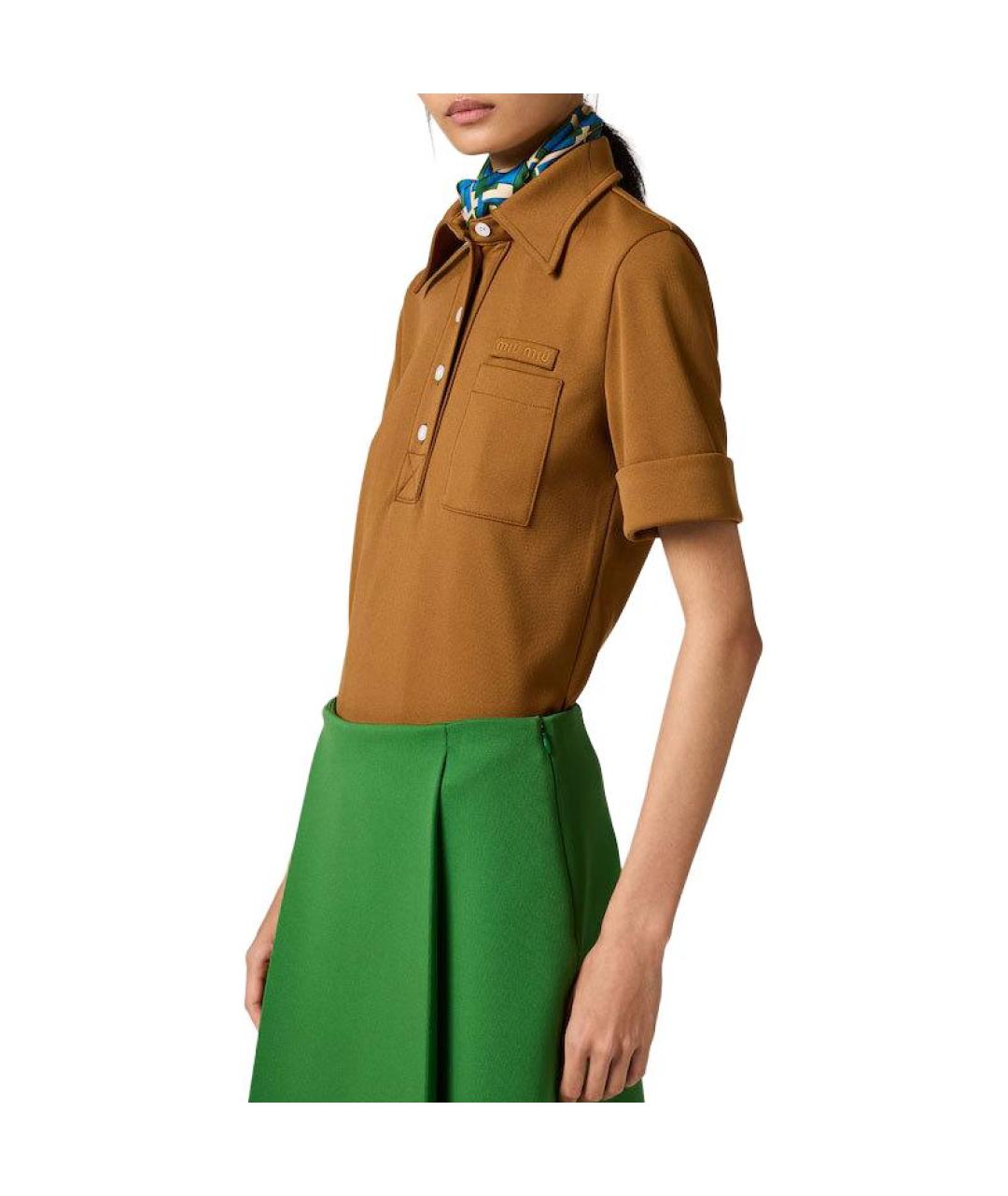 MIU MIU Коричневая рубашка, фото 4