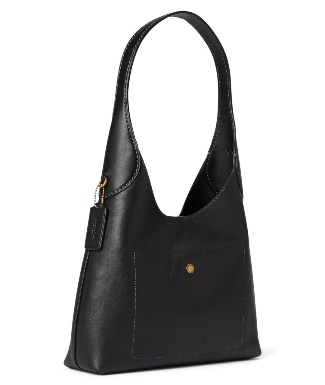 COACH Черная кожаная сумка через плечо, фото 2