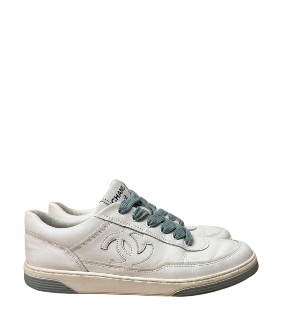 CHANEL Белые кожаные кеды, фото 1