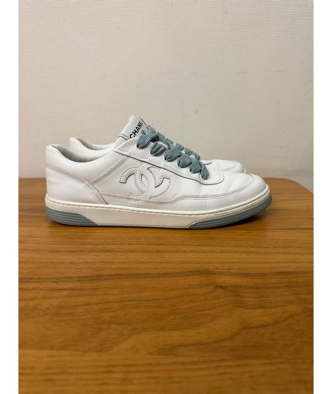 CHANEL Белые кожаные кеды, фото 6