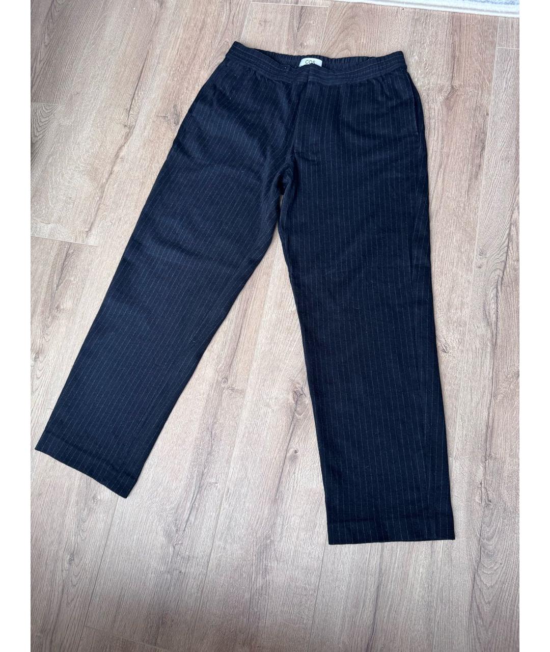 COS Черные шерстяные брюки чинос, фото 2