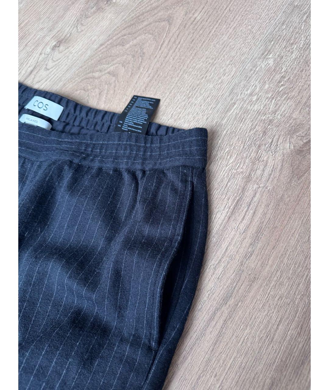 COS Черные шерстяные брюки чинос, фото 7