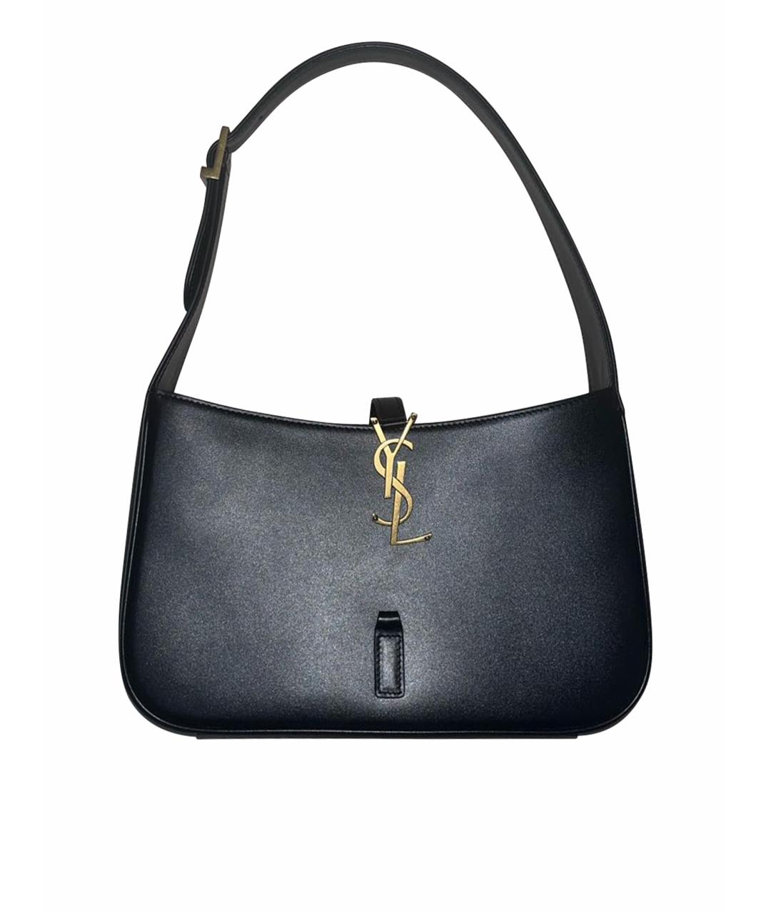 SAINT LAURENT Черная кожаная сумка с короткими ручками, фото 1