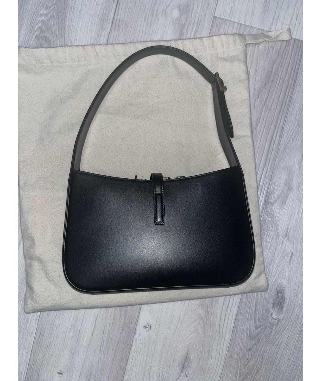 SAINT LAURENT Черная кожаная сумка с короткими ручками, фото 4