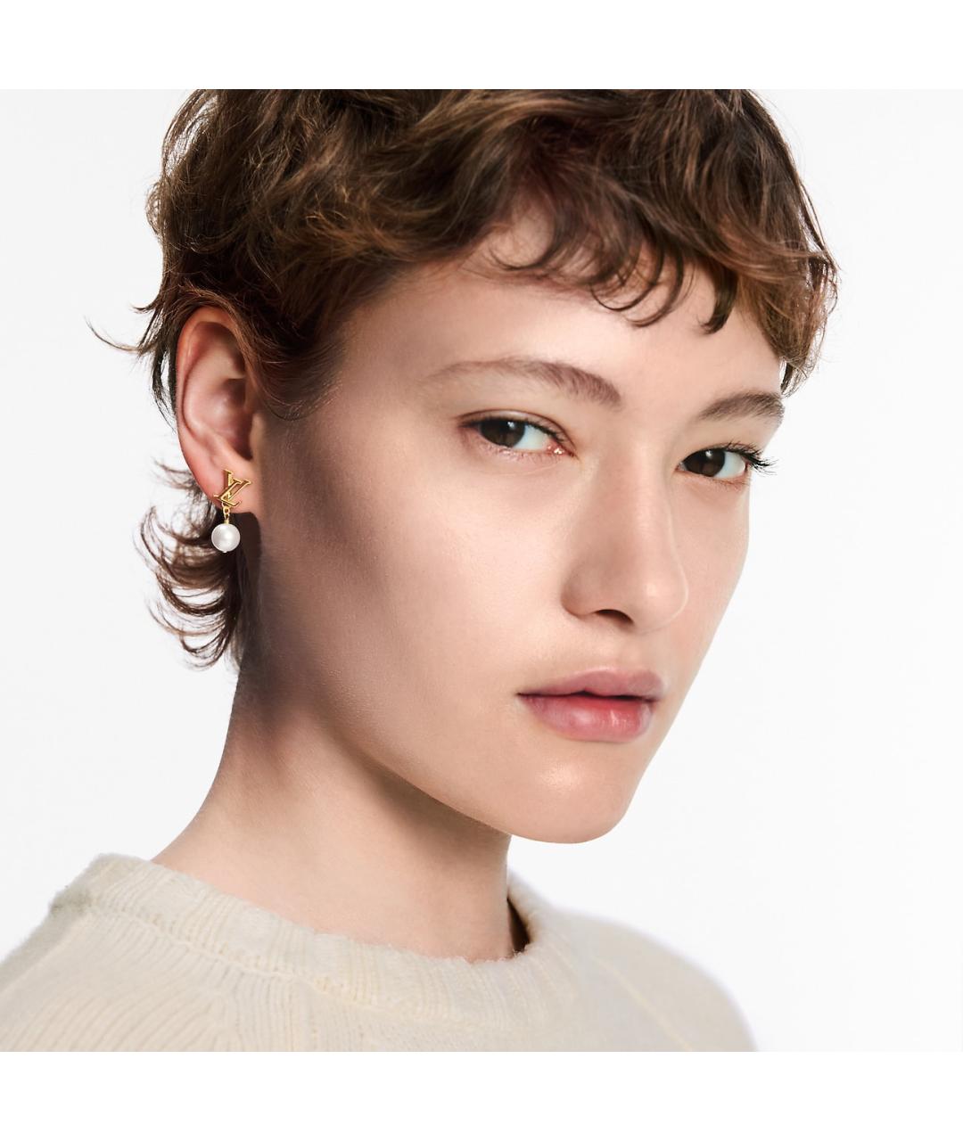 LOUIS VUITTON Золотые металлические серьги, фото 4