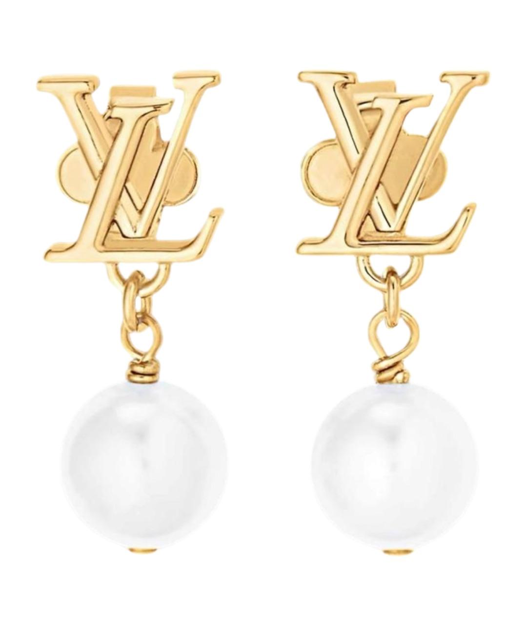 LOUIS VUITTON Золотые металлические серьги, фото 1