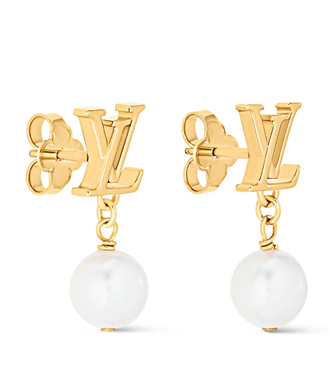 LOUIS VUITTON Золотые металлические серьги, фото 2