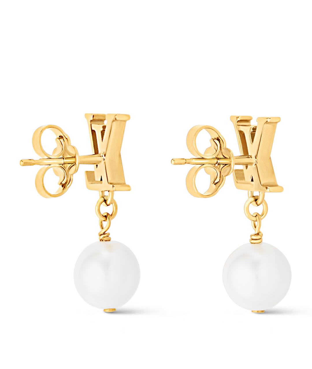 LOUIS VUITTON Золотые металлические серьги, фото 3