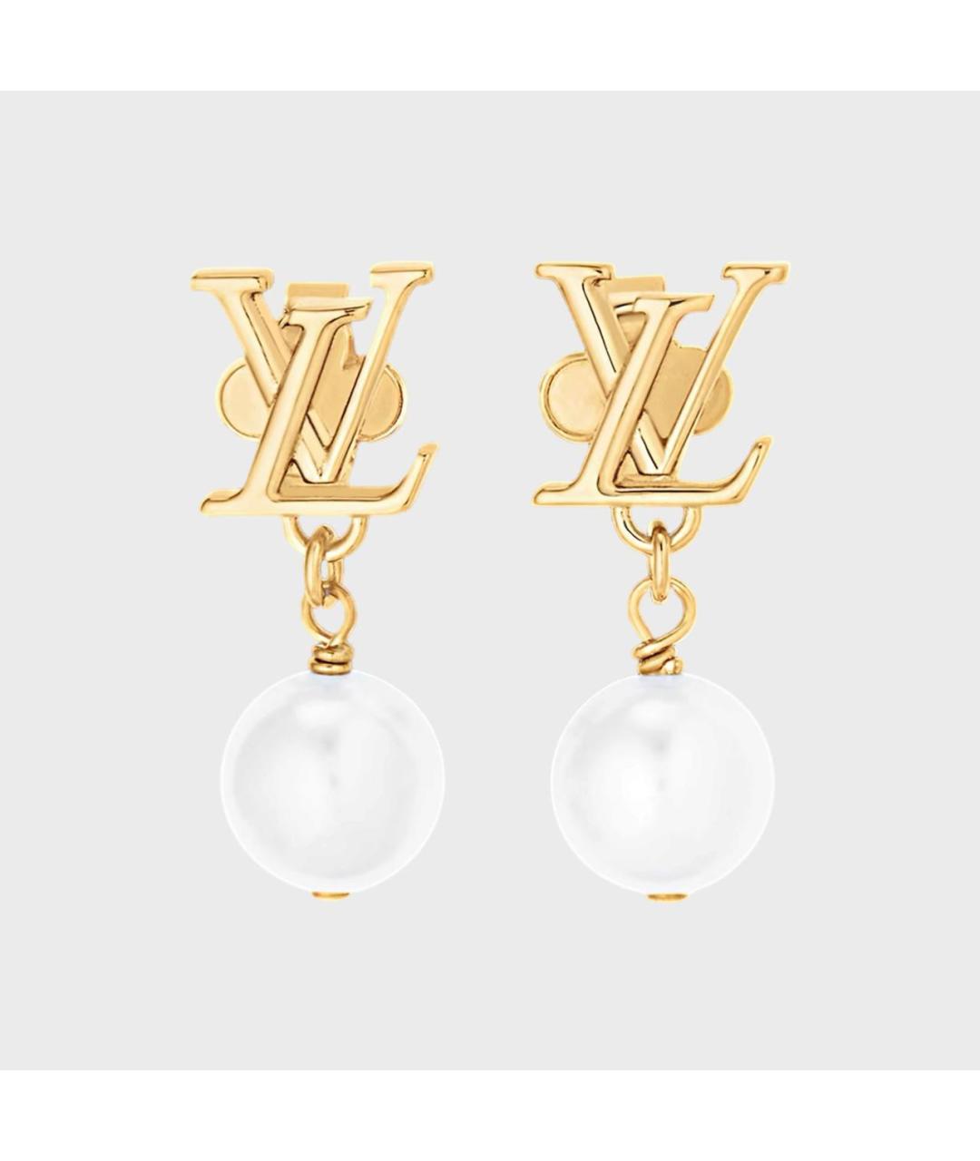 LOUIS VUITTON Золотые металлические серьги, фото 6