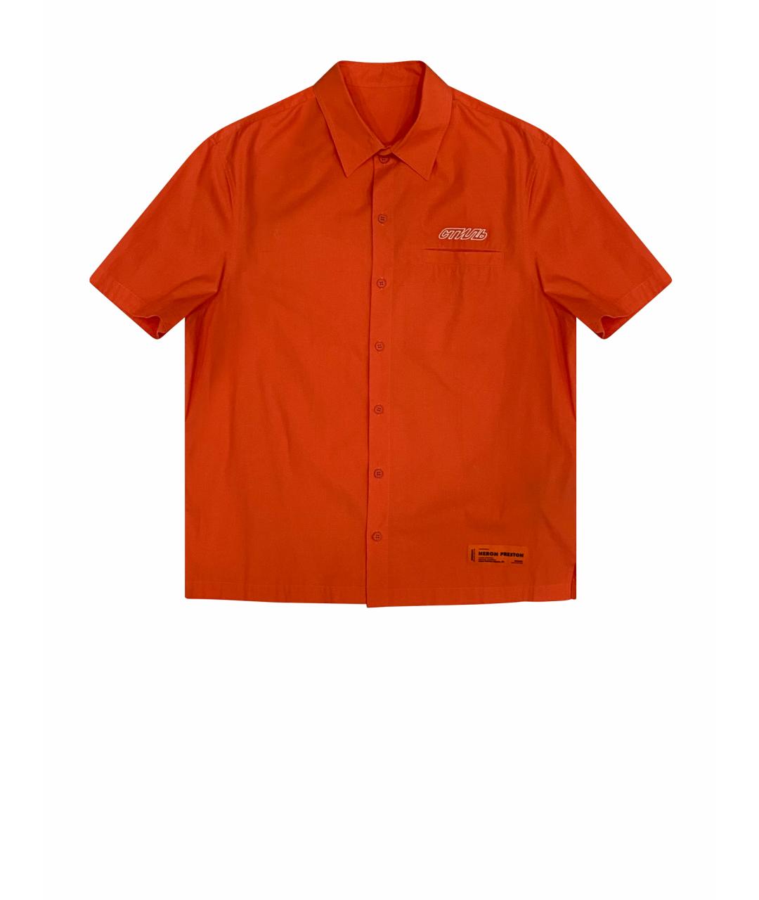 HERON PRESTON Оранжевая хлопковая кэжуал рубашка, фото 1