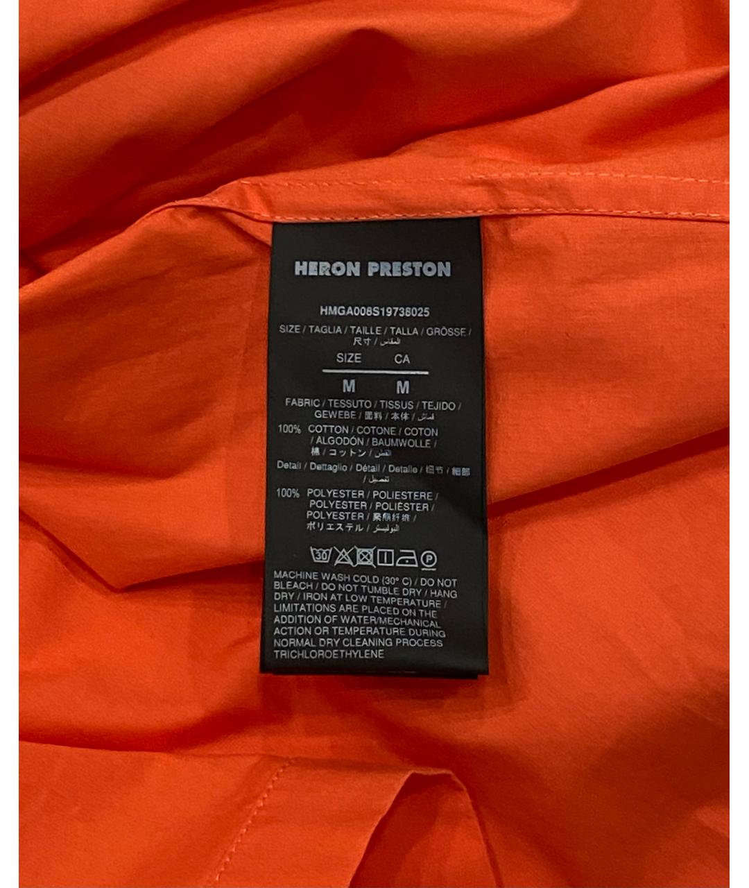 HERON PRESTON Оранжевая хлопковая кэжуал рубашка, фото 3