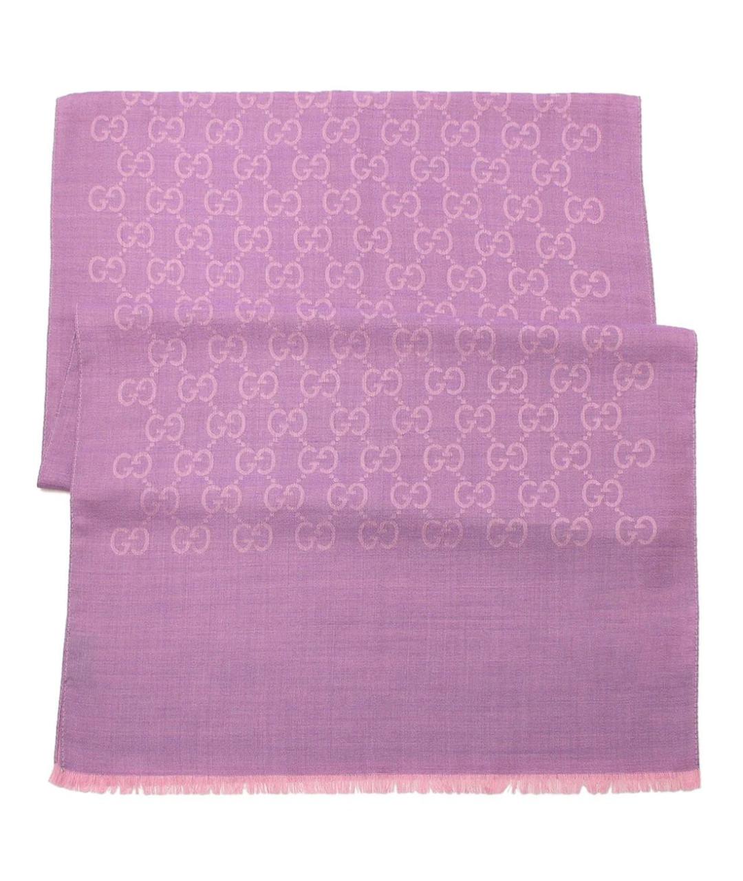 GUCCI Фиолетовый шелковый шарф, фото 2