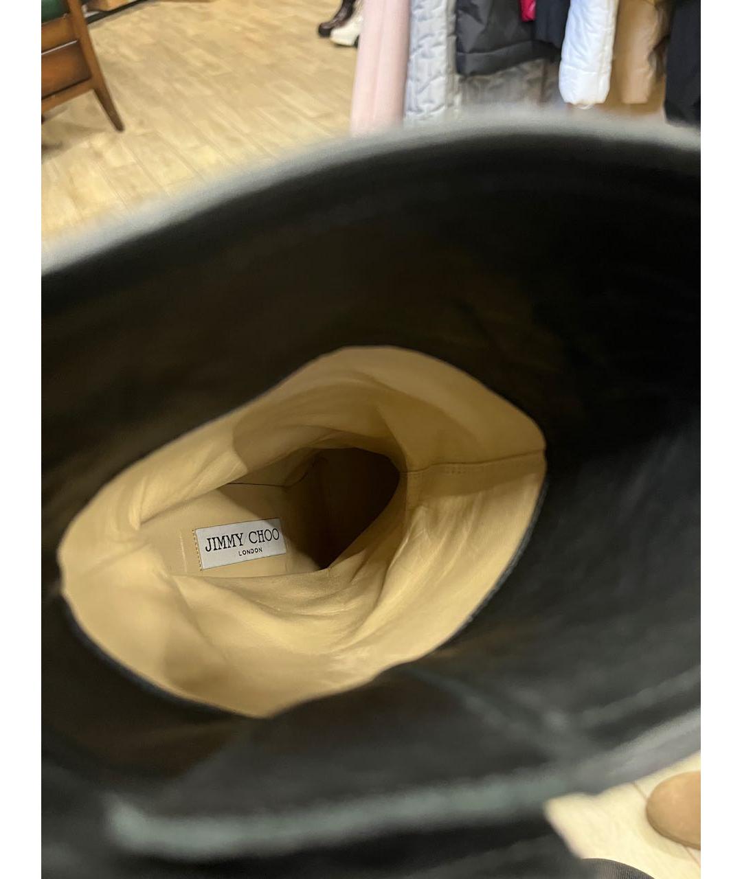 JIMMY CHOO Черные кожаные сапоги, фото 5