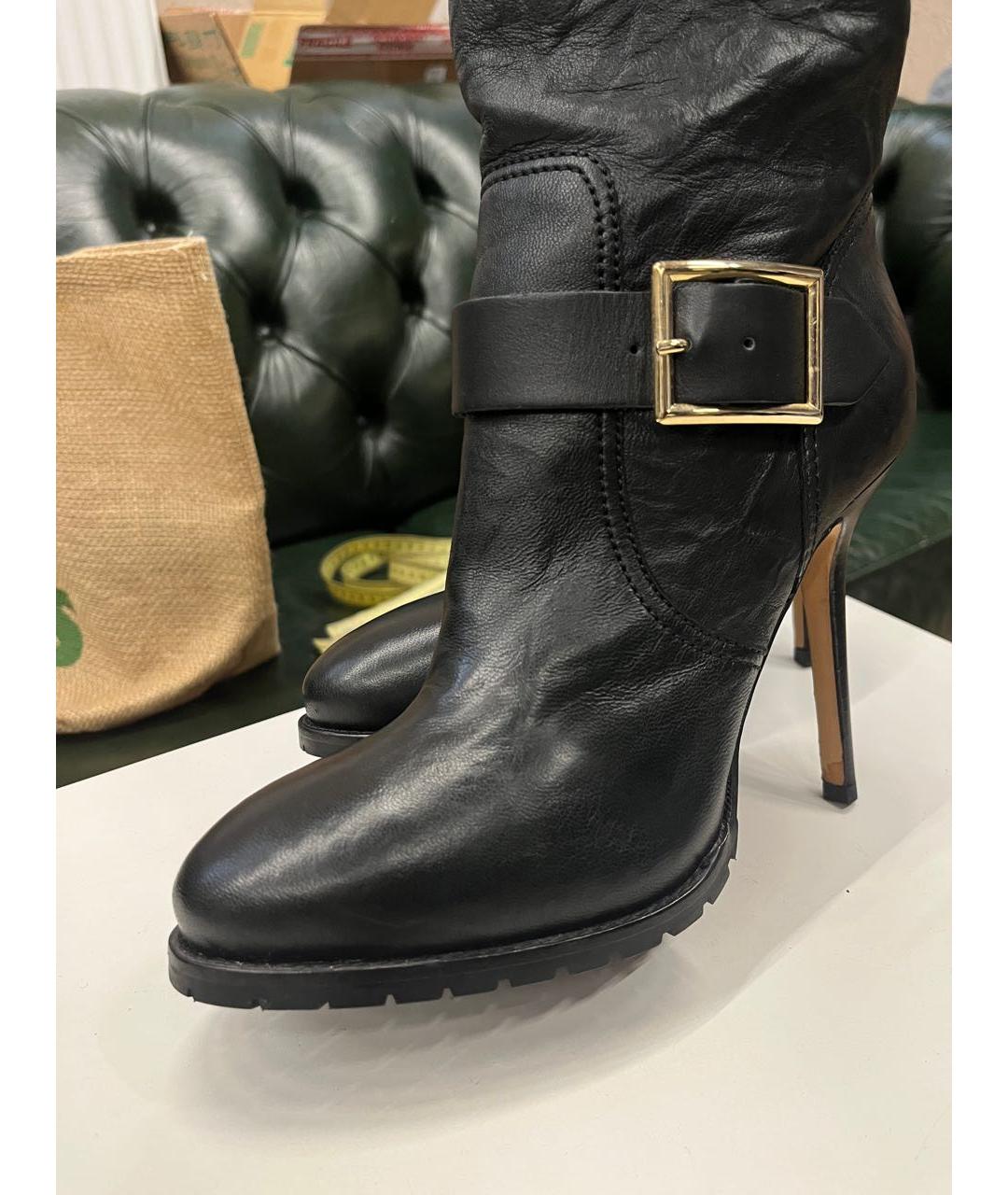 JIMMY CHOO Черные кожаные сапоги, фото 8