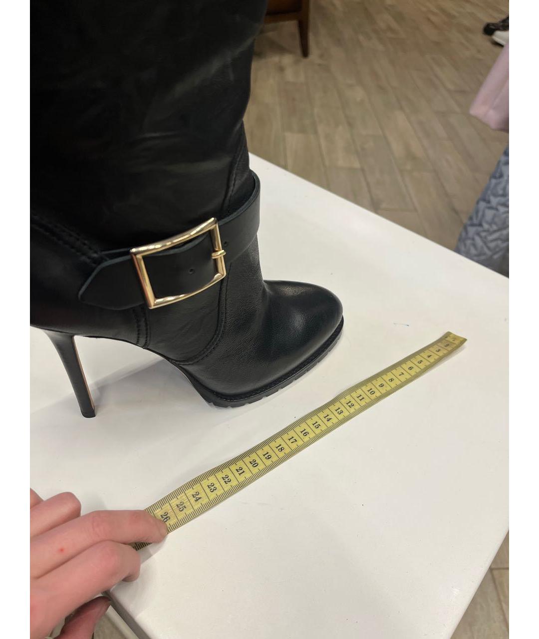 JIMMY CHOO Черные кожаные сапоги, фото 3