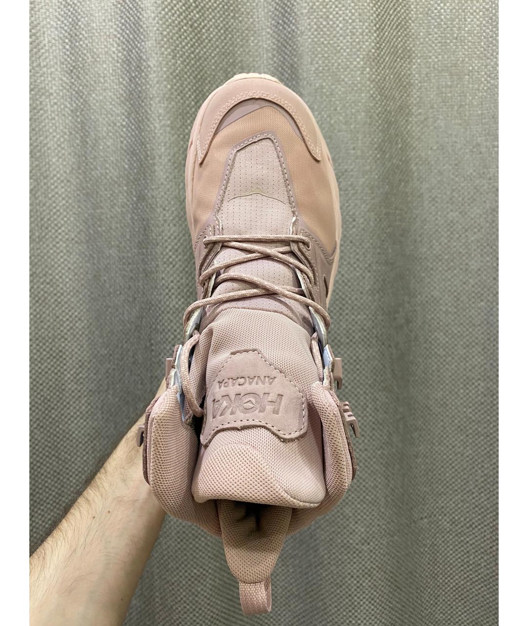 HOKA Розовые кожаные ботинки, фото 3