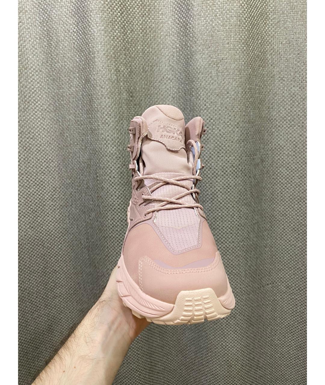 HOKA Розовые кожаные ботинки, фото 2