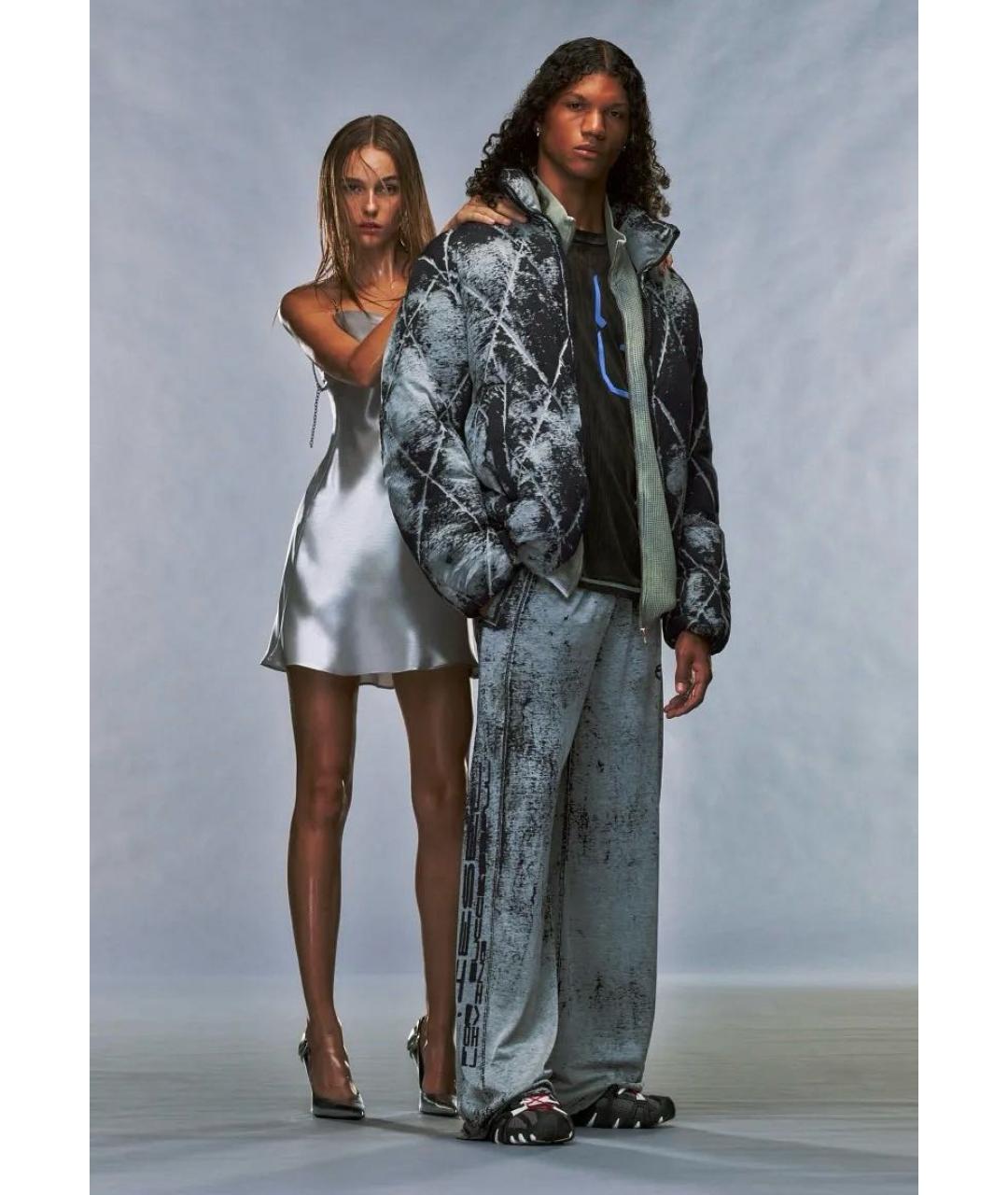 DIESEL Серебряное полиэстеровое коктейльное платье, фото 3