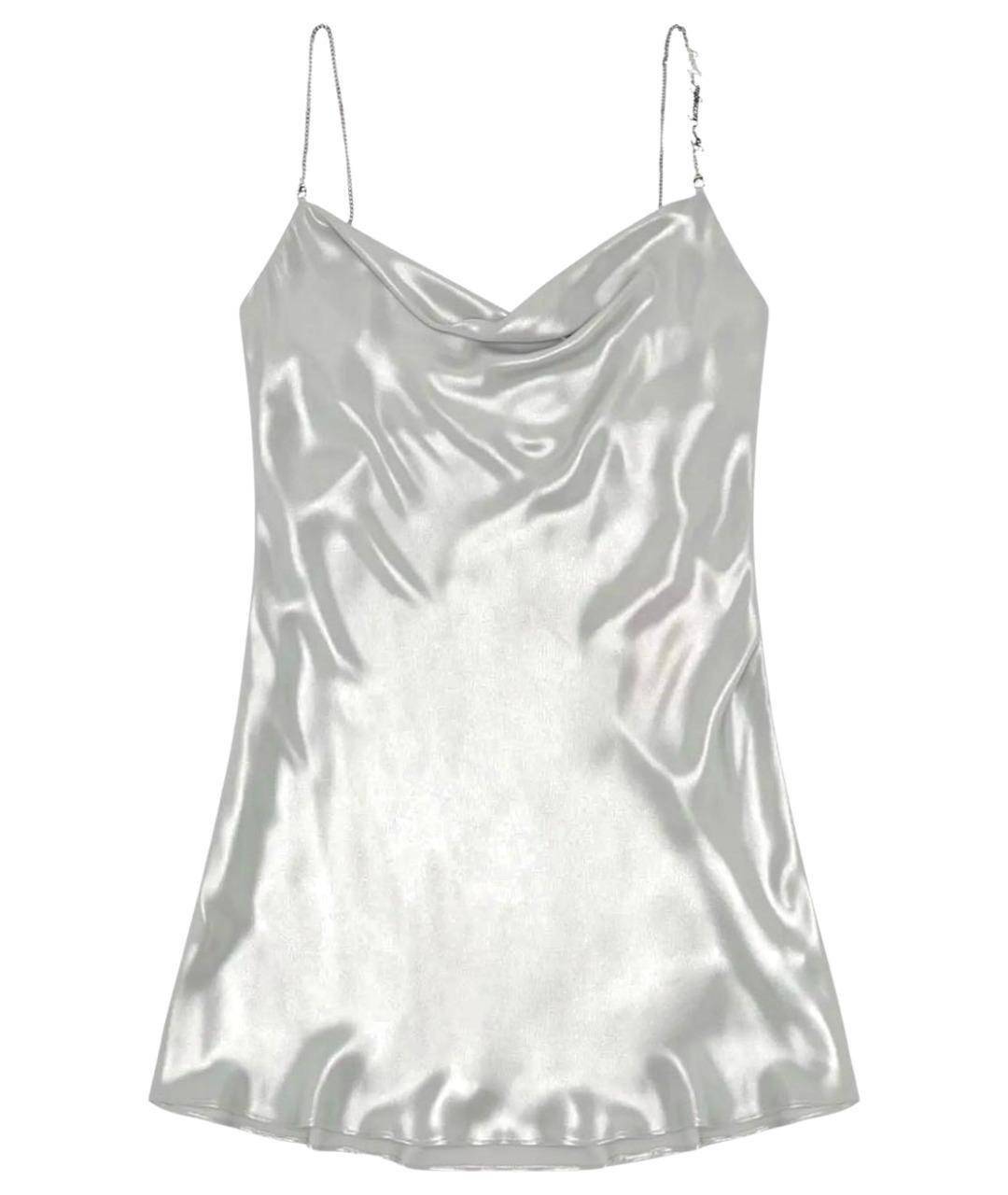 DIESEL Серебряное полиэстеровое коктейльное платье, фото 1
