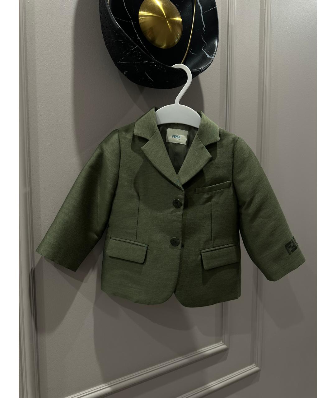 FENDI Зеленый хлопковый жакет / жилет, фото 2