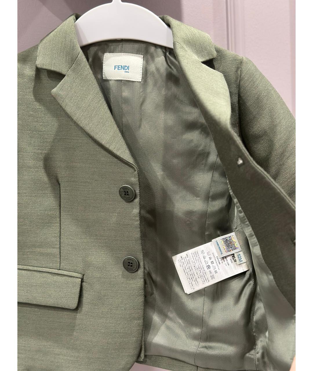 FENDI Зеленый хлопковый жакет / жилет, фото 7