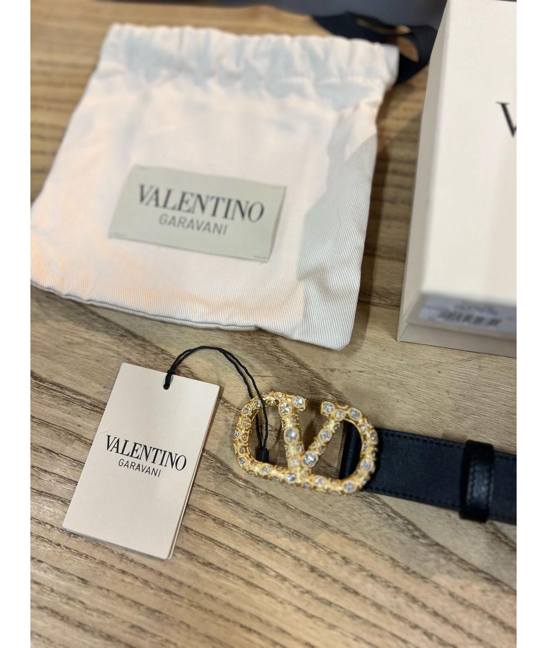 VALENTINO Черный кожаный ремень, фото 5