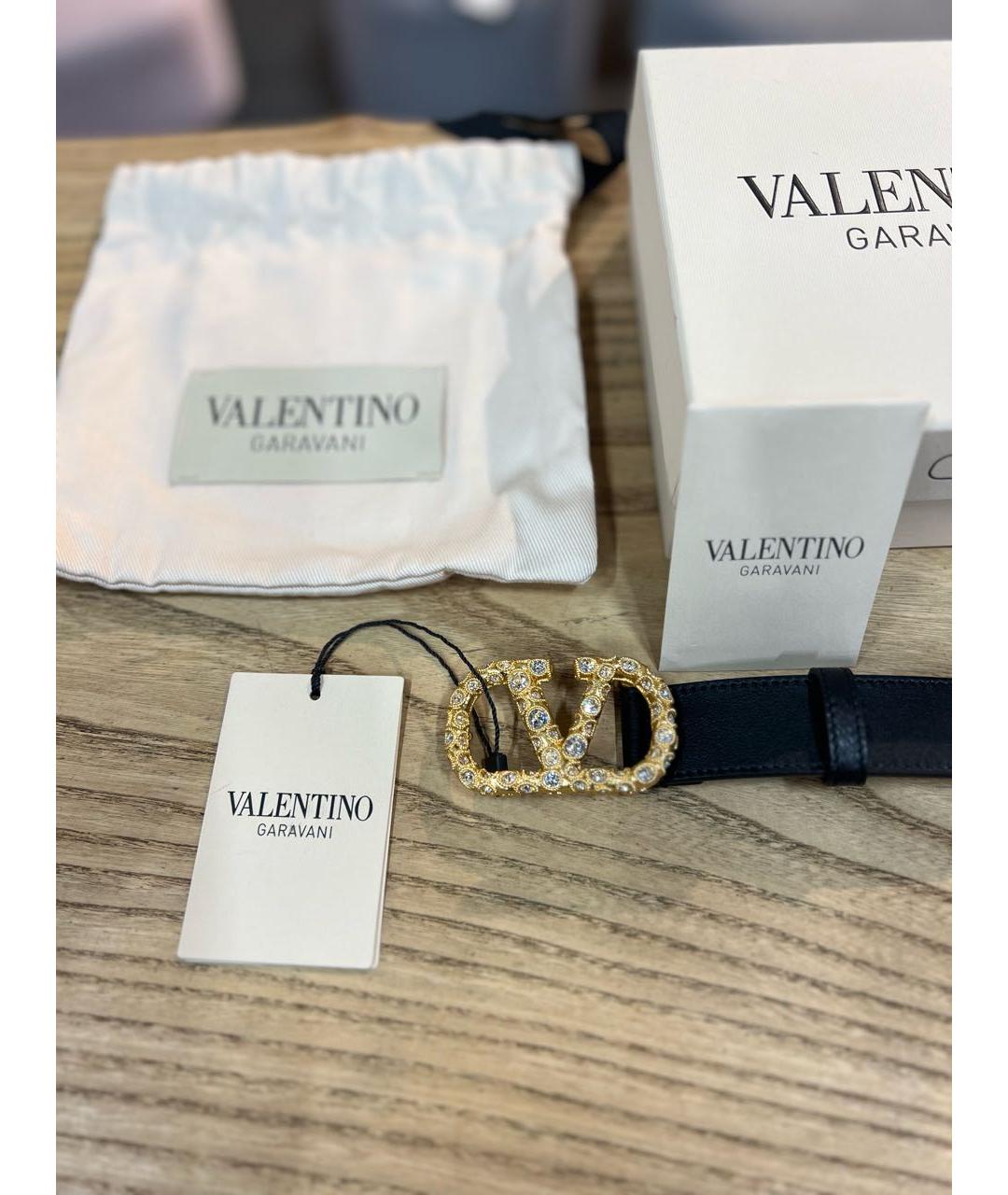 VALENTINO Черный кожаный ремень, фото 7